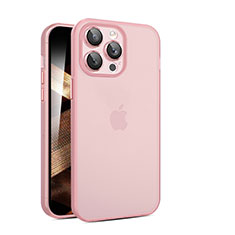 Funda Dura Ultrafina Carcasa Transparente Mate QC para Apple iPhone 14 Pro Rosa