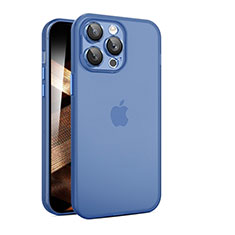 Funda Dura Ultrafina Carcasa Transparente Mate QC para Apple iPhone 15 Pro Max Azul