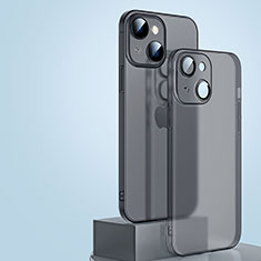 Funda Dura Ultrafina Carcasa Transparente Mate QC1 para Apple iPhone 12 Mini Negro