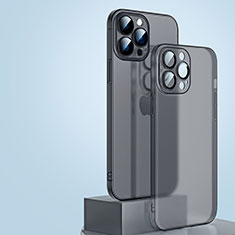 Funda Dura Ultrafina Carcasa Transparente Mate QC1 para Apple iPhone 12 Pro Negro