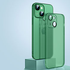 Funda Dura Ultrafina Carcasa Transparente Mate QC1 para Apple iPhone 13 Verde