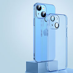 Funda Dura Ultrafina Carcasa Transparente Mate QC1 para Apple iPhone 14 Azul