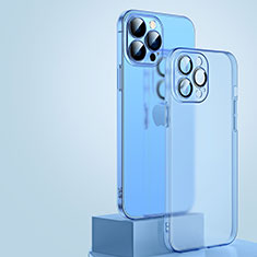 Funda Dura Ultrafina Carcasa Transparente Mate QC1 para Apple iPhone 15 Pro Max Azul
