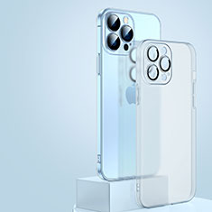 Funda Dura Ultrafina Carcasa Transparente Mate QC1 para Apple iPhone 15 Pro Max Blanco