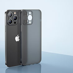 Funda Dura Ultrafina Carcasa Transparente Mate U01 para Apple iPhone 14 Pro Max Negro