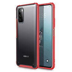 Funda Dura Ultrafina Carcasa Transparente Mate U01 para Huawei Honor V30 5G Rojo