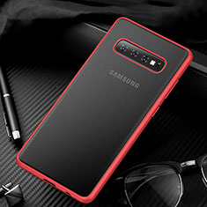 Funda Dura Ultrafina Carcasa Transparente Mate U01 para Samsung Galaxy S10 5G Rojo