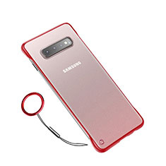 Funda Dura Ultrafina Carcasa Transparente Mate U01 para Samsung Galaxy S10 Plus Rojo
