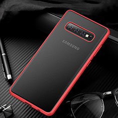Funda Dura Ultrafina Carcasa Transparente Mate U01 para Samsung Galaxy S10 Rojo
