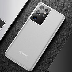 Funda Dura Ultrafina Carcasa Transparente Mate U01 para Samsung Galaxy S21 Ultra 5G Blanco