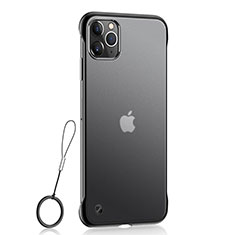 Funda Dura Ultrafina Carcasa Transparente Mate U02 para Apple iPhone 11 Pro Max Negro