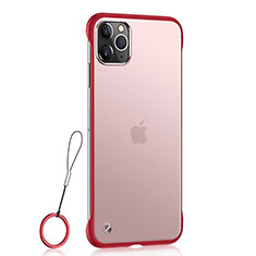 Funda Dura Ultrafina Carcasa Transparente Mate U02 para Apple iPhone 11 Pro Max Rojo