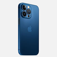 Funda Dura Ultrafina Carcasa Transparente Mate U02 para Apple iPhone 14 Pro Azul