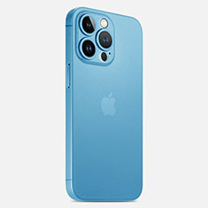 Funda Dura Ultrafina Carcasa Transparente Mate U02 para Apple iPhone 14 Pro Azul Cielo