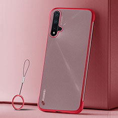 Funda Dura Ultrafina Carcasa Transparente Mate U02 para Huawei Nova 5 Pro Rojo