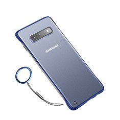 Funda Dura Ultrafina Carcasa Transparente Mate U02 para Samsung Galaxy S10 Azul