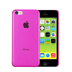 Funda Dura Ultrafina Transparente Mate para Apple iPhone 5C Rosa Roja