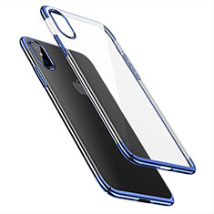 Funda Dura Ultrafina Transparente para Apple iPhone Xs Max Azul