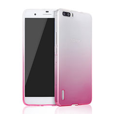 Funda Gel Ultrafina Transparente Gradiente para Huawei Honor 6 Plus Rosa