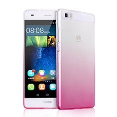 Funda Gel Ultrafina Transparente Gradiente para Huawei P8 Lite Rosa