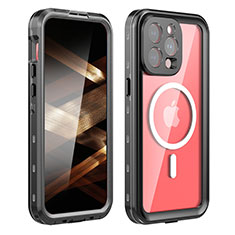 Funda Impermeable Bumper Silicona y Plastico Waterproof Carcasa 360 Grados con Mag-Safe Magnetic HJ1 para Apple iPhone 14 Pro Max Negro