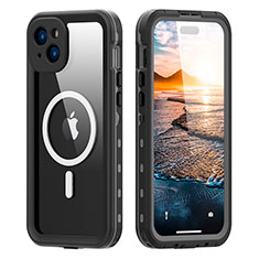 Funda Impermeable Bumper Silicona y Plastico Waterproof Carcasa 360 Grados con Mag-Safe Magnetic para Apple iPhone 13 Negro