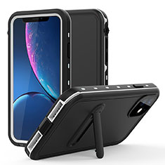 Funda Impermeable Bumper Silicona y Plastico Waterproof Carcasa 360 Grados con Soporte para Apple iPhone 11 Plata