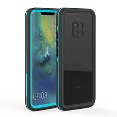 Funda Impermeable Bumper Silicona y Plastico Waterproof Carcasa 360 Grados para Huawei Mate 20 Pro Azul Cielo