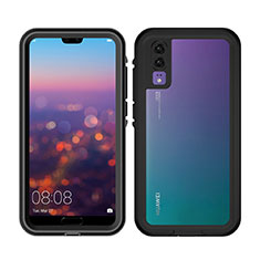 Funda Impermeable Bumper Silicona y Plastico Waterproof Carcasa 360 Grados para Huawei P20 Negro