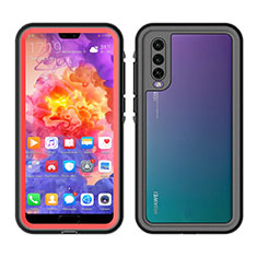 Funda Impermeable Bumper Silicona y Plastico Waterproof Carcasa 360 Grados para Huawei P20 Pro Rojo