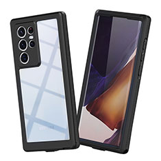 Funda Impermeable Bumper Silicona y Plastico Waterproof Carcasa 360 Grados para Samsung Galaxy S21 Ultra 5G Negro