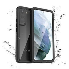Funda Impermeable Bumper Silicona y Plastico Waterproof Carcasa 360 Grados para Samsung Galaxy S22 5G Negro