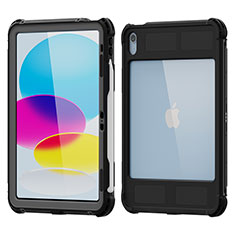 Funda Impermeable Bumper Silicona y Plastico Waterproof Carcasa 360 Grados W01 para Apple iPad 10.9 (2022) Negro