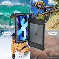Funda Impermeable Bumper Silicona y Plastico Waterproof Carcasa 360 Grados W01 para Apple iPad Air 5 10.9 (2022) Negro