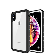 Funda Impermeable Bumper Silicona y Plastico Waterproof Carcasa 360 Grados W01 para Apple iPhone X Blanco