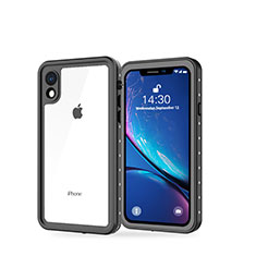 Funda Impermeable Bumper Silicona y Plastico Waterproof Carcasa 360 Grados W01 para Apple iPhone XR Negro