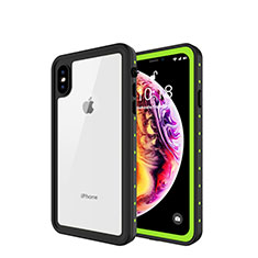 Funda Impermeable Bumper Silicona y Plastico Waterproof Carcasa 360 Grados W01 para Apple iPhone Xs Max Verde