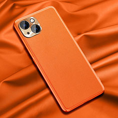 Funda Lujo Cuero Carcasa A01 para Apple iPhone 13 Naranja