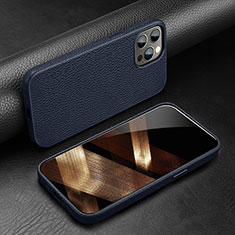 Funda Lujo Cuero Carcasa A03 para Apple iPhone 14 Pro Max Azul