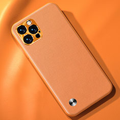 Funda Lujo Cuero Carcasa A05 para Apple iPhone 14 Pro Max Naranja