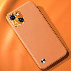 Funda Lujo Cuero Carcasa A05 para Apple iPhone 15 Plus Naranja
