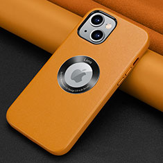 Funda Lujo Cuero Carcasa A08 para Apple iPhone 13 Naranja