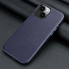 Funda Lujo Cuero Carcasa A09 para Apple iPhone 13 Mini Azul