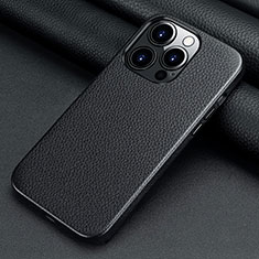 Funda Lujo Cuero Carcasa A09 para Apple iPhone 13 Pro Max Negro