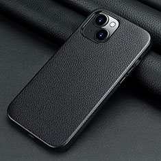 Funda Lujo Cuero Carcasa A09 para Apple iPhone 14 Plus Negro