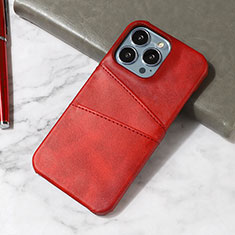 Funda Lujo Cuero Carcasa A15 para Apple iPhone 13 Pro Rojo