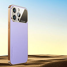 Funda Lujo Cuero Carcasa AC1 para Apple iPhone 13 Pro Morado