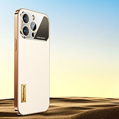 Funda Lujo Cuero Carcasa AC2 para Apple iPhone 13 Pro Blanco