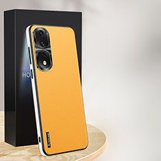 Funda Lujo Cuero Carcasa AT1 para Huawei Honor 80 Pro 5G Amarillo