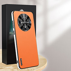 Funda Lujo Cuero Carcasa AT1 para Huawei Mate 60 Pro Naranja